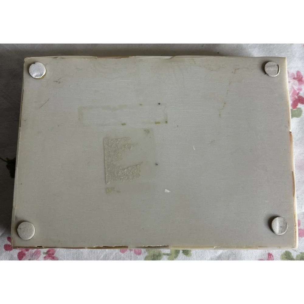 Capiz‎ Mother of Pearl Tissue Cover Soap Dish BB&B Vanity Accessory White 5.5